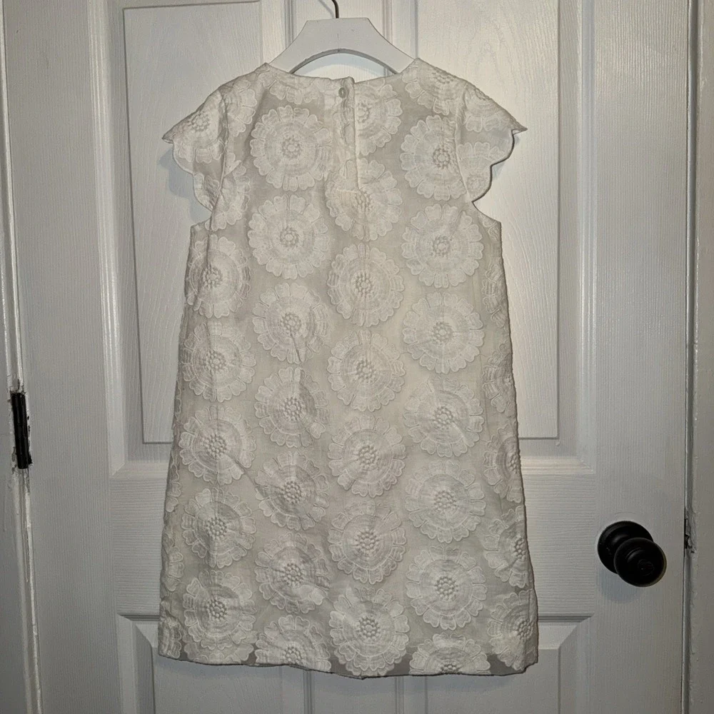 NEW Gymboree Girls White Dress Formal Size M 7/8 Cap Sleeve‎ Easter Spring